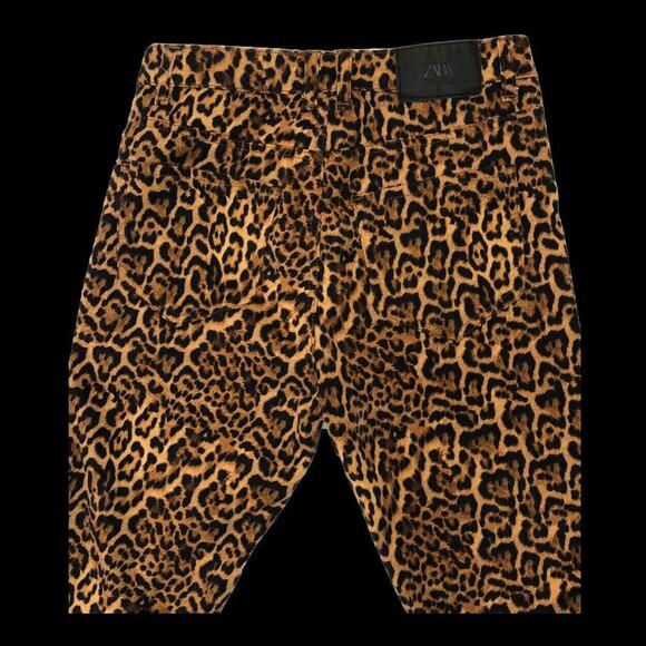 Zara Jeggings Womens 4 Leopard Print W26 L26 High Rise Stretch Skinny Leg - Picture 4 of 13
